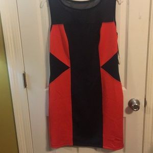 Orange and navy dress